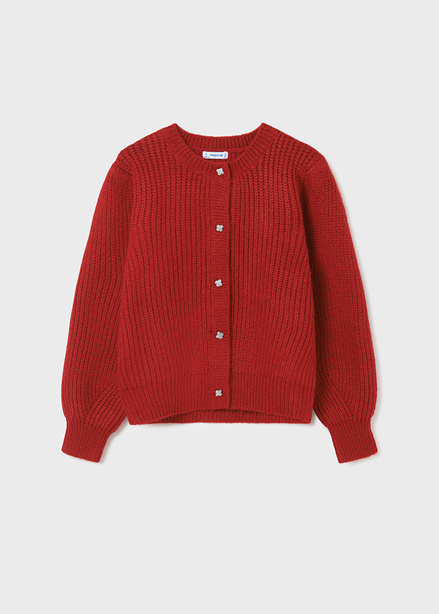Mayoral Knitted Cardigan Sweater-Red