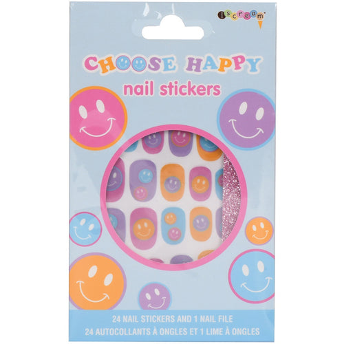 Iscream Happy Tie Dye Nail Stickers and Nail File Set