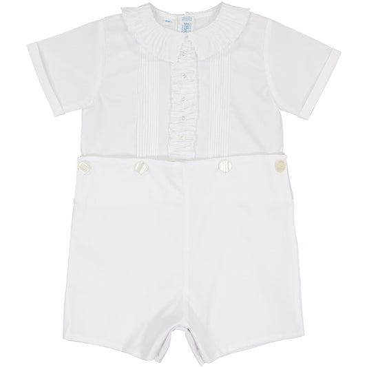 Feltman White Vintage Ruffled Bobby Suit