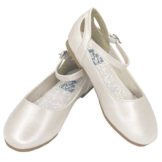 Lito Ivory Elsa Flat w/ Ankle Strap