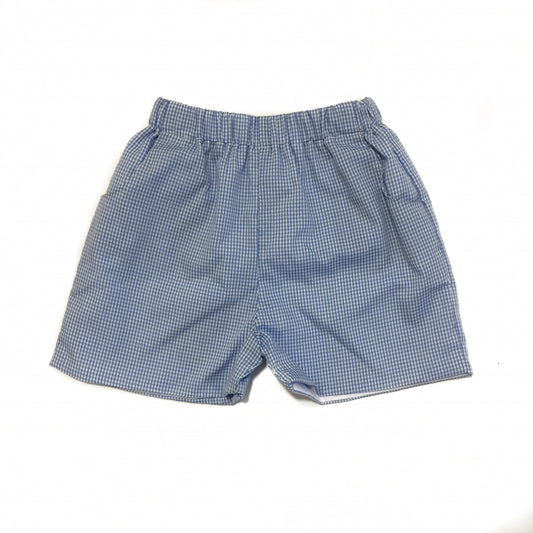Banbury Elastic Short Medium Blue Gingham