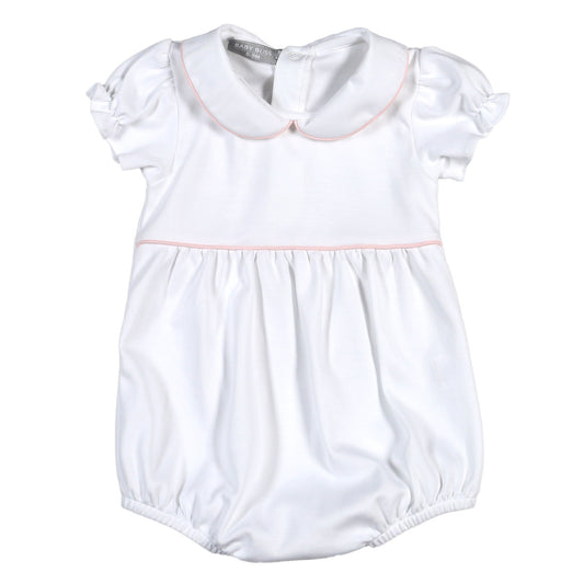 Baby Loren White Bubble Pink Piping