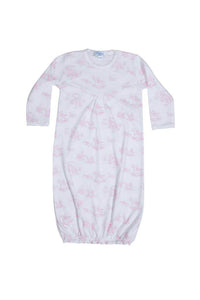 Nella Pima Pink Toile Baby Gown