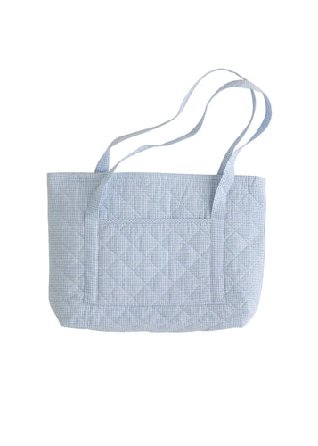 Little English Light Blue Quilted Tote