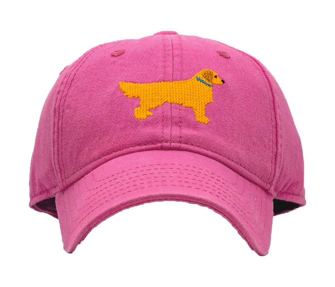 Harding Lane Golden Retriever on Bright Pink Hat