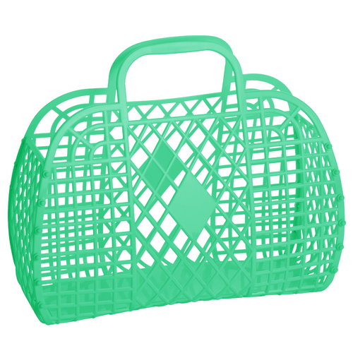 Sun Jellies Large Green Retro Basket