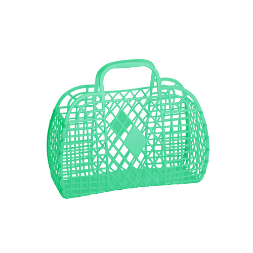 Sun Jellies Small Green Retro Basket