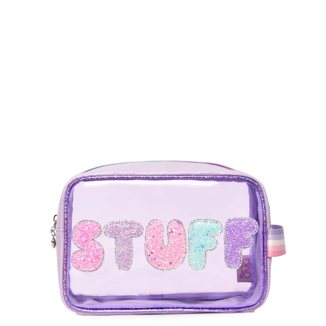 OMG Stuff Clear Lavender Pouch
