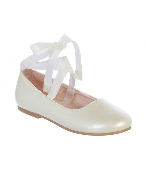 Tip Top Kids Matte Lace Up Ballerina Shoes