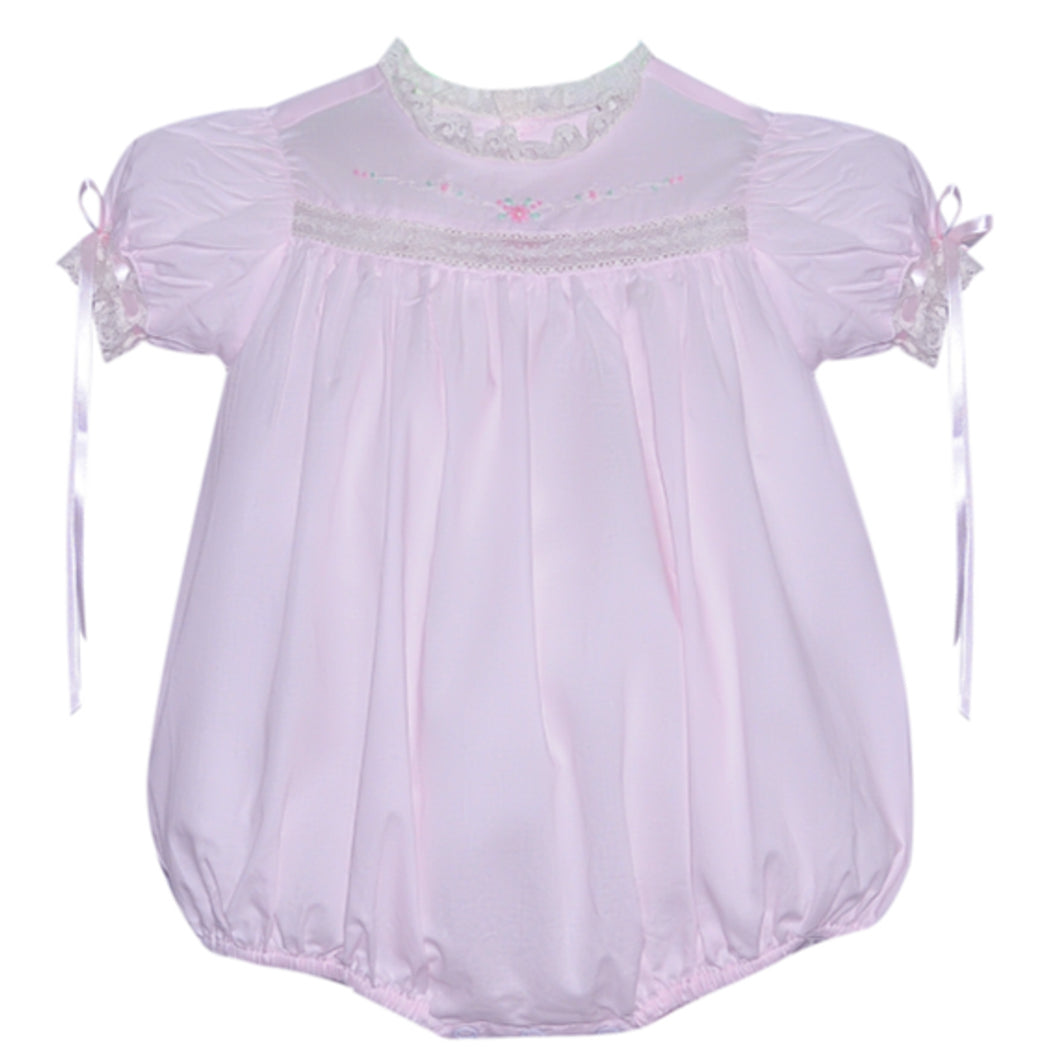 RN Anna Girl Bubble w/ Lace Insertion-Pink