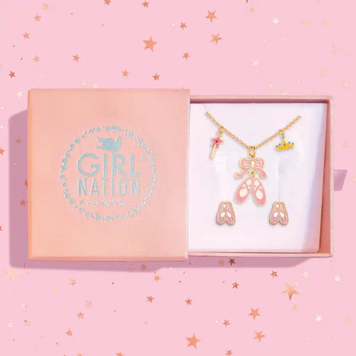 Necklace & Earring Gift Set-Ballet Shoes
