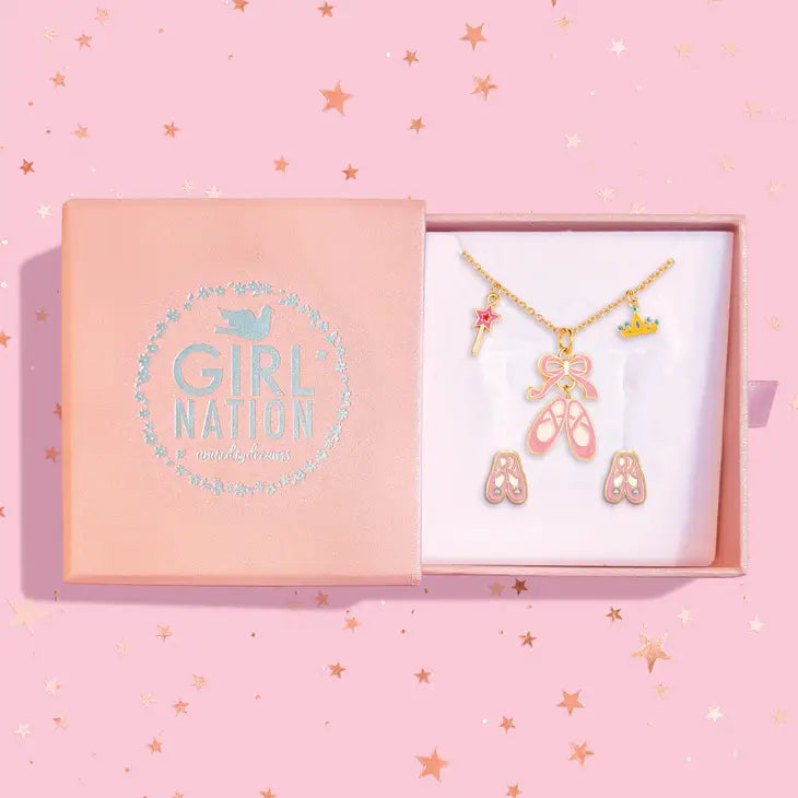 Necklace & Earring Gift Set-Ballet Shoes