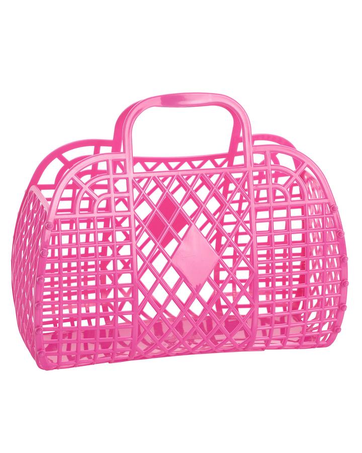 Sun Jellies Large Berry Pink Retro Basket
