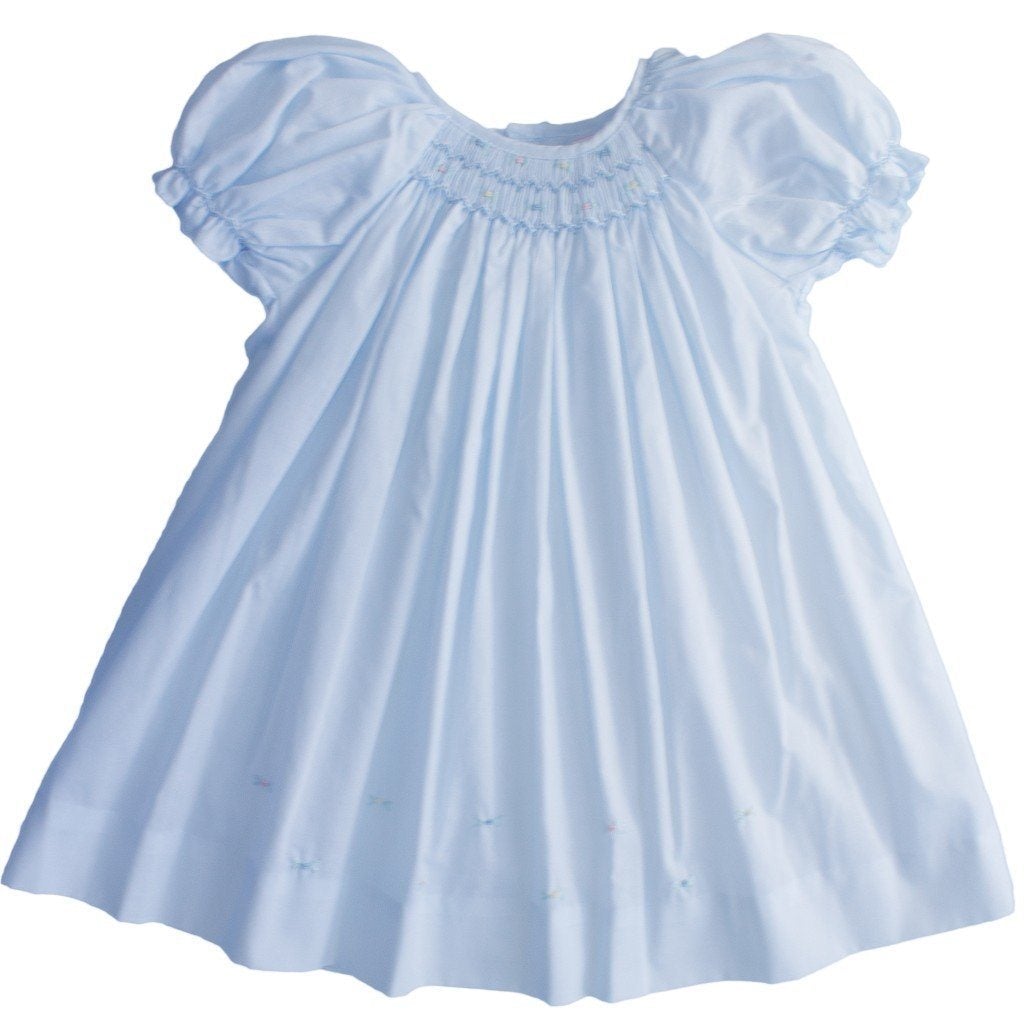 Petit Ami Center Smocked Daygown-Blue