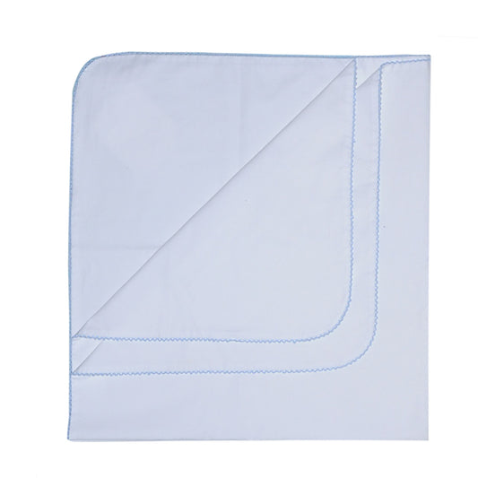 Baby Sen White/Blue Picou Baby Blanket