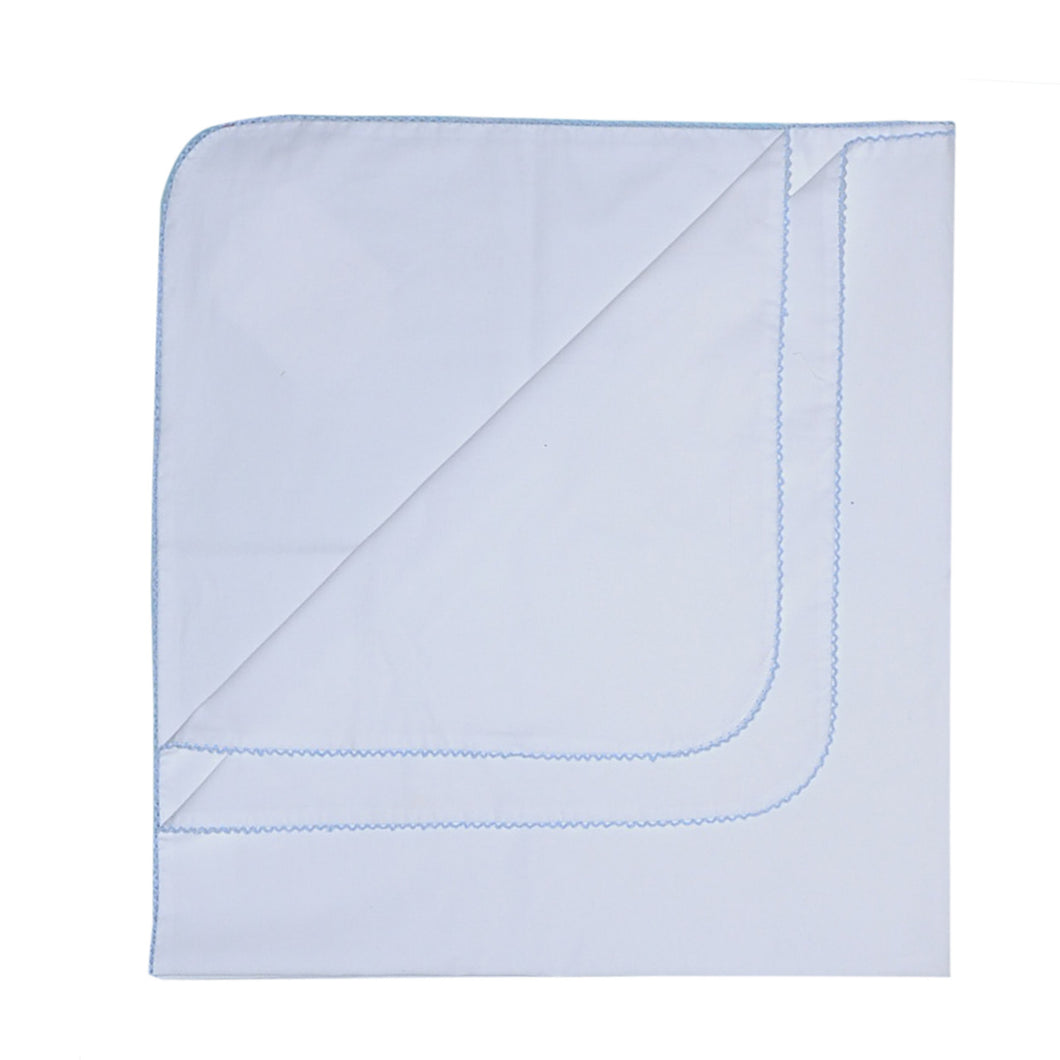 Baby Sen White/Blue Picou Baby Blanket