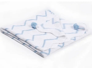 Blue Chevron Cotton Blanket