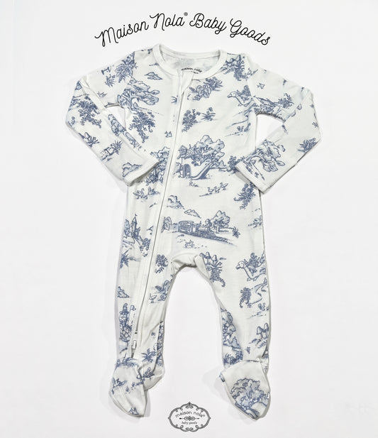 Maison Nola Blue Bamboo Storyland Footie