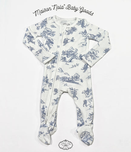 Maison Nola Blue Bamboo Storyland Footie