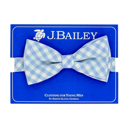 J. Bailey Blue Gingham Bow Tie