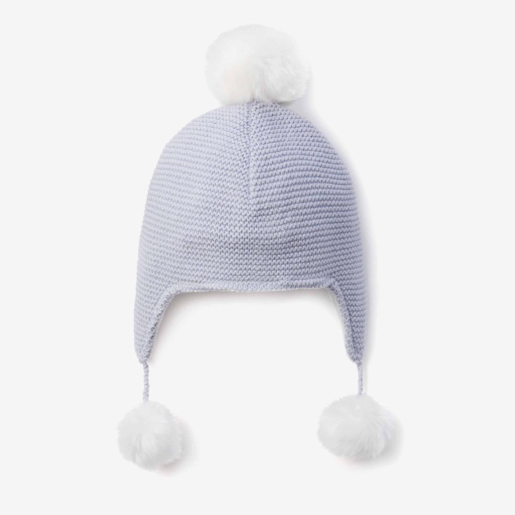 Elegant Baby Pom Pom Hat-Blue