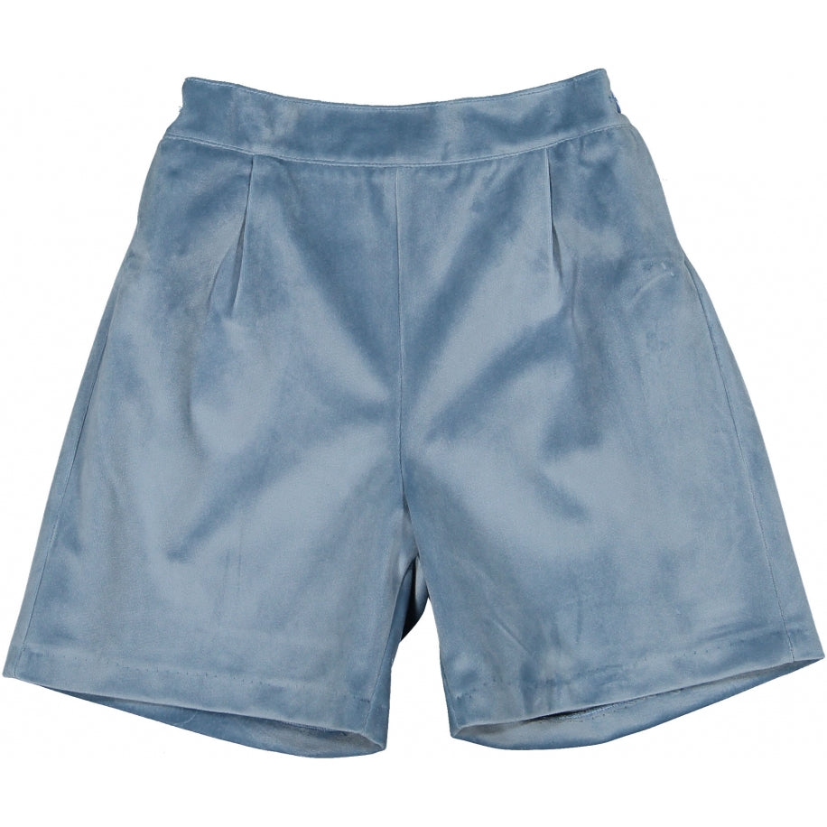 Sal & Pimenta Dusty Blue Velvet Shorts