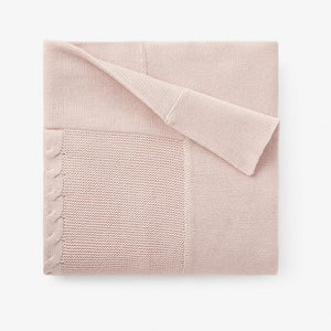 Elegant Baby Cable Garter Blanket Blush