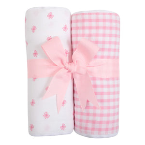 3 Marthas Pink Bow Set of Burps