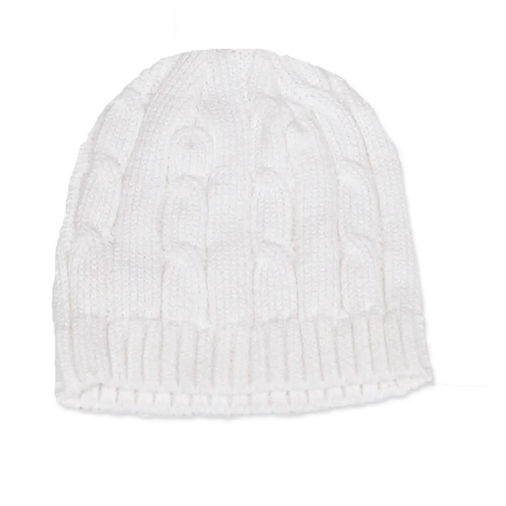 Rose Textiles Cable Knit Hat-White
