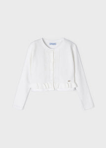 Mayoral White Cable Cardigan