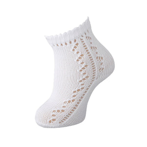 Carlomagno White Low Crochet Sock