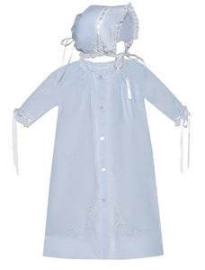 Baby Sen Blue Carter Daygown/Hat with Lace