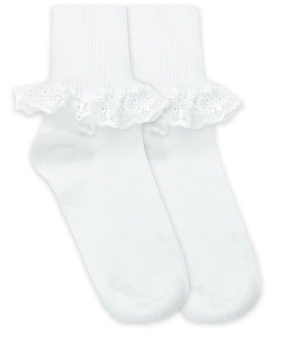 Jefferies Chantilly Lace Sock-White