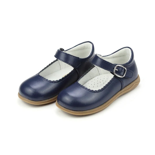 Lamour Chloe Scalloped Mary Jane-navy