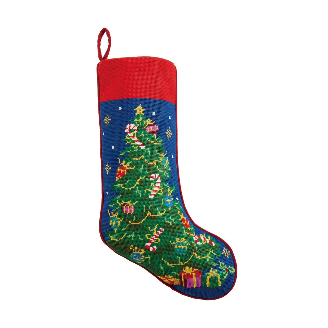 Christmas Tree Needlepoint Christmas Stocking