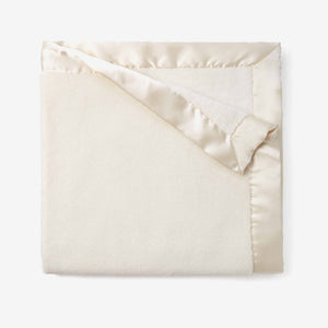 Elegant Baby Cream Fleece/Satin Blanket