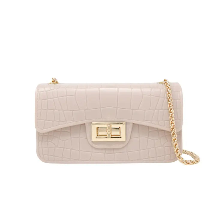 Classic Jelly Crocodile Bag-Cream
