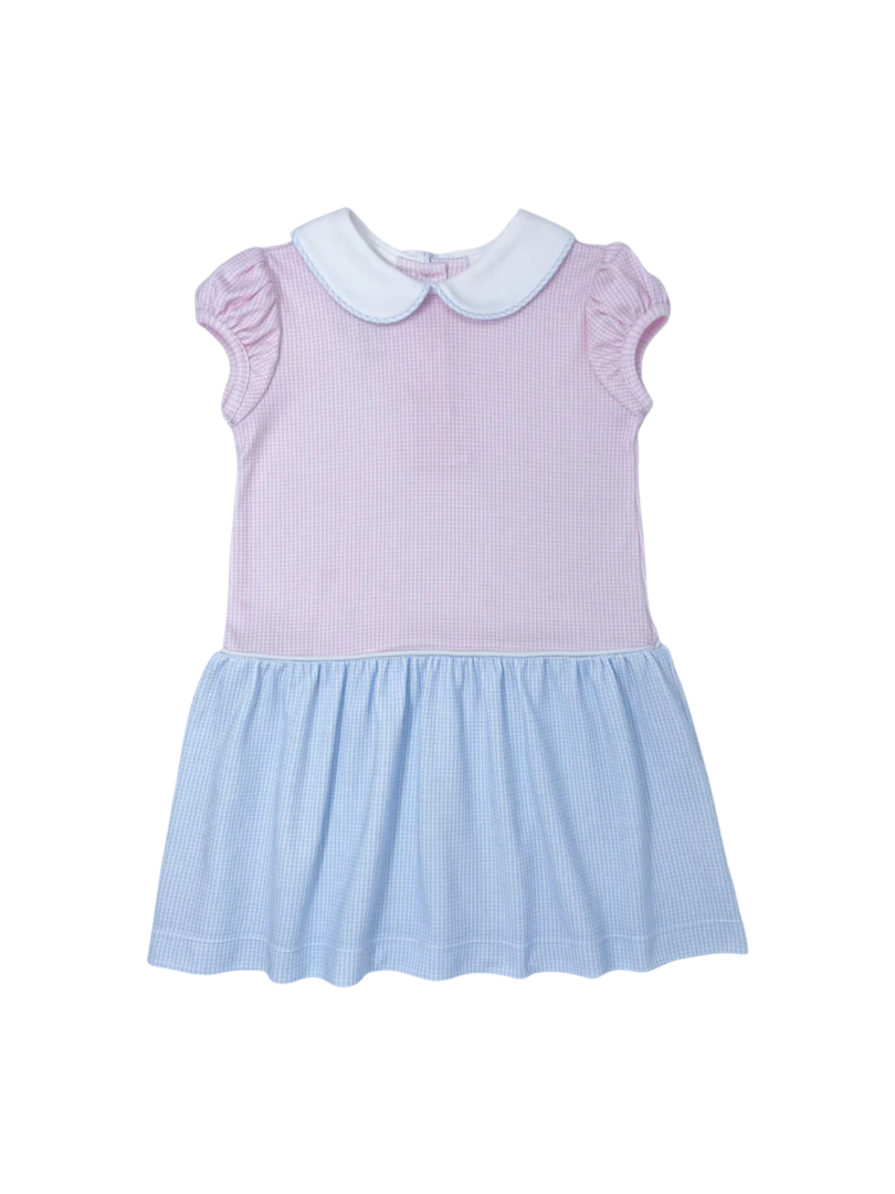 Lullaby Set Blue/Pink Gingham Dolly Dress