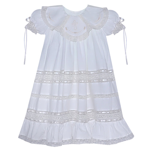 RN Faustina Vintage White Dress w/ Cross