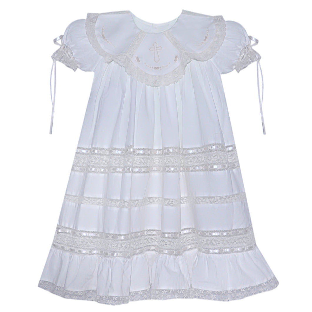 RN Faustina Vintage White Dress w/ Cross