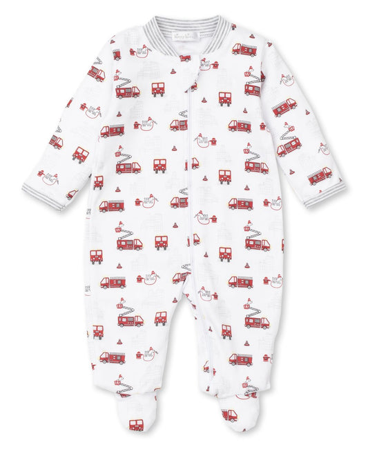 Kissy Kissy Firetruck Print Footie