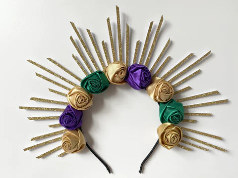 Margi Gras Flower Halo Crown Headband