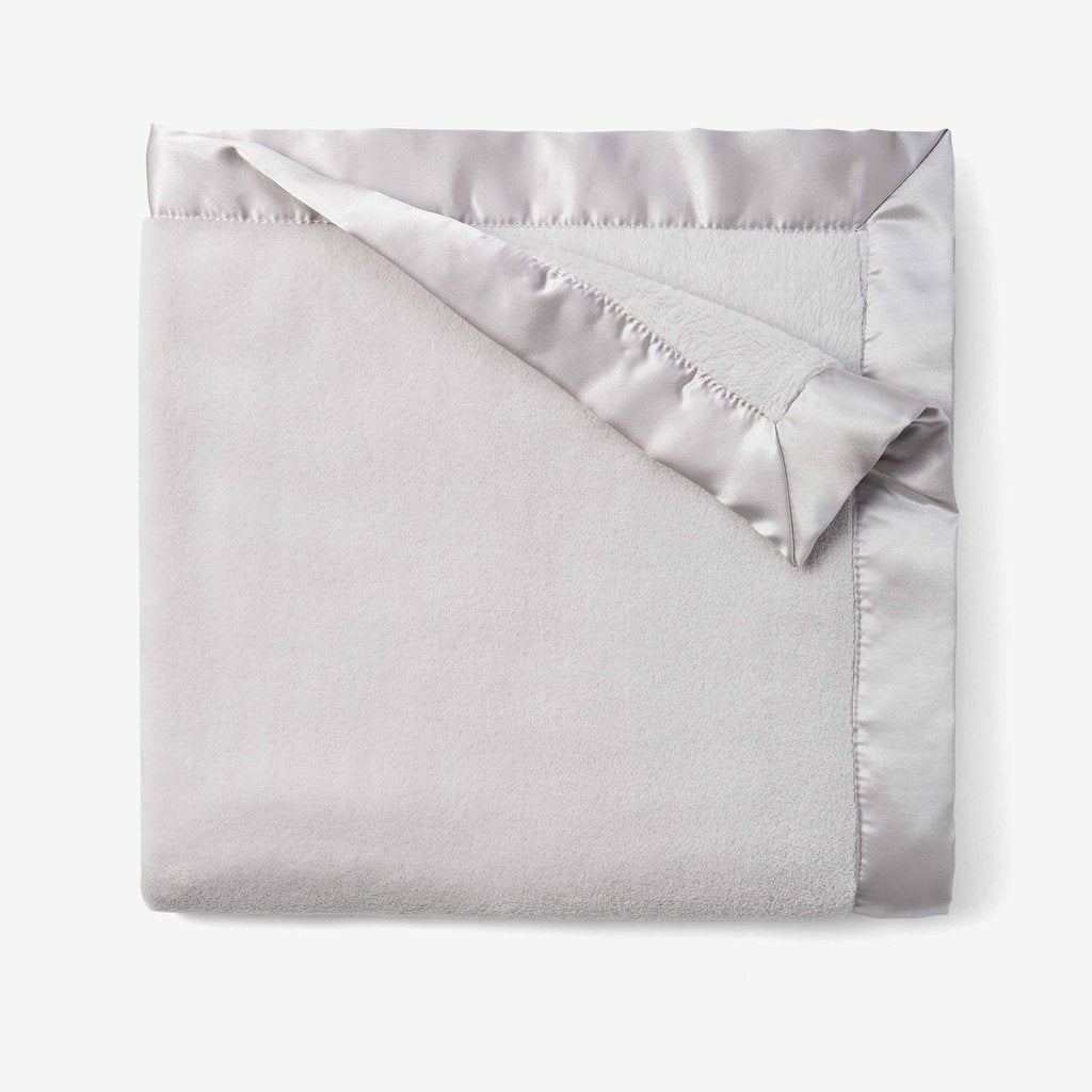 Elegant Baby Grey Fleece/Satin Blanket