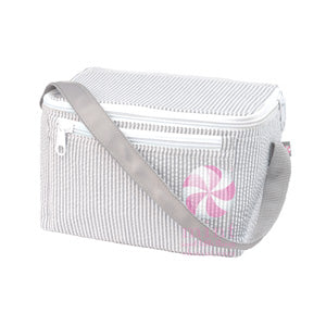 Oh Mint Grey Seersucker Lunch Box