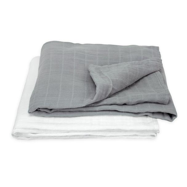 Green Sprouts White/Grey Swaddles