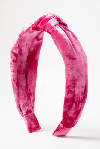 Azarhia Top Knot Headband-Crushed Hot Pink Velvet