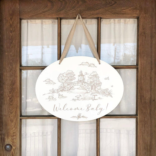 Maison Nola Beige Welcome Baby Door Hanger