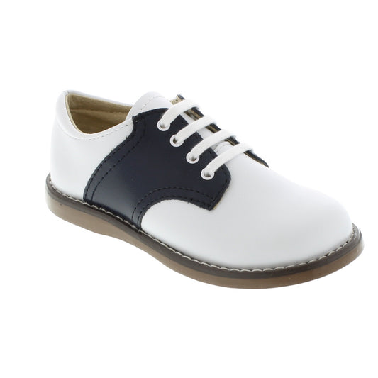 Footmates White & Navy Cheer Saddle Oxford