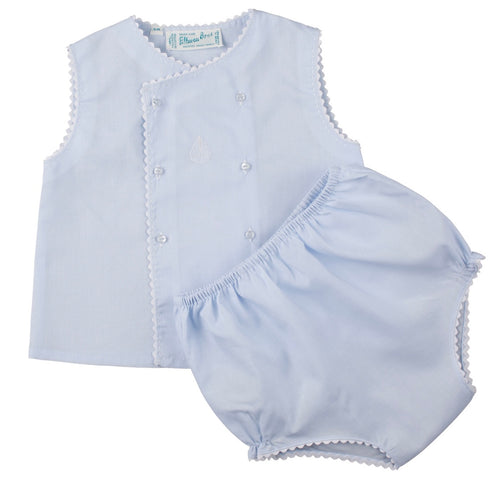 Feltman Blue Sailboat Embroidered Diaper Ser