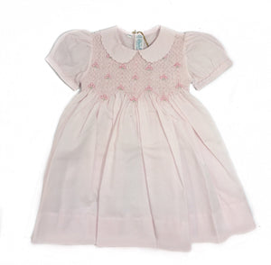 Feltman Pink Smocked Dress with Pearls
